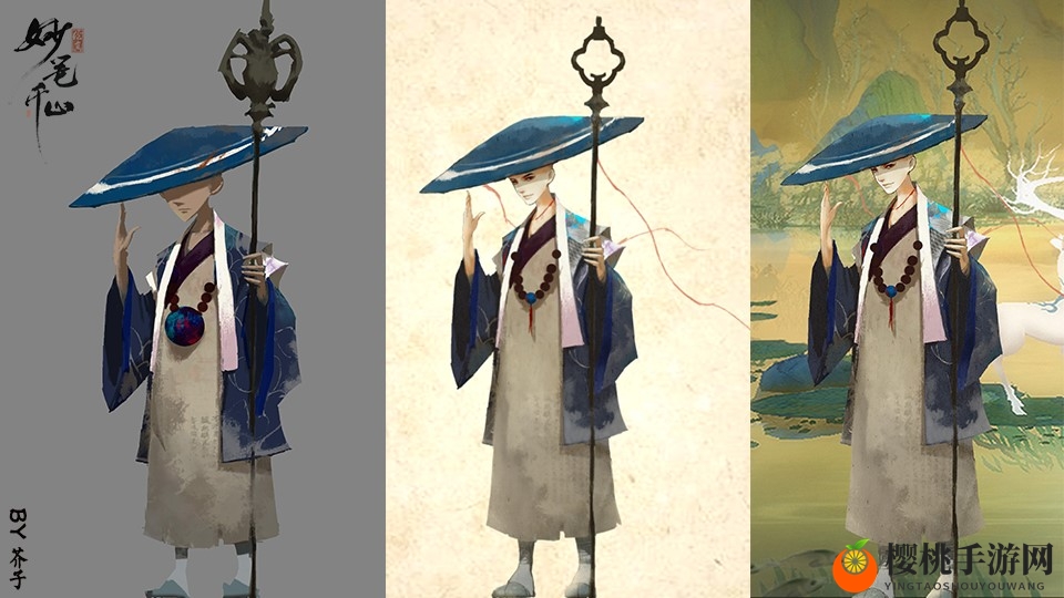 网易青绿山水佛系手游《绘真·妙笔千山》一修和尚同人欣赏